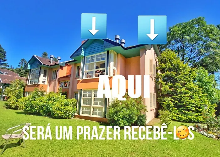 Belíssimo Duplex a 500m Lago Neg 3Q 4bikes Churrasq lareira Ar QF Gramado